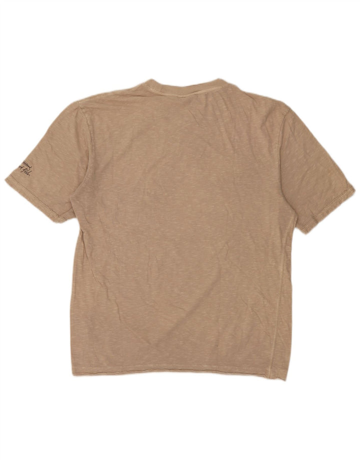 Weird Fish Camiseta para hombre Top grande de algodón moteado beige