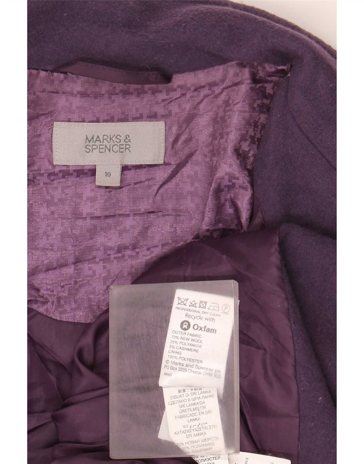 Marks & Spencer Abrigo extragrande para mujer Reino Unido 10 Pequeño Púrpura Lana nueva
