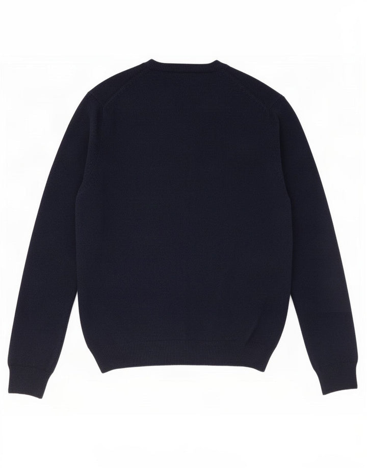 Marks & Spencer - Jersey con cuello en V para hombre, talla grande, lana azul marino
