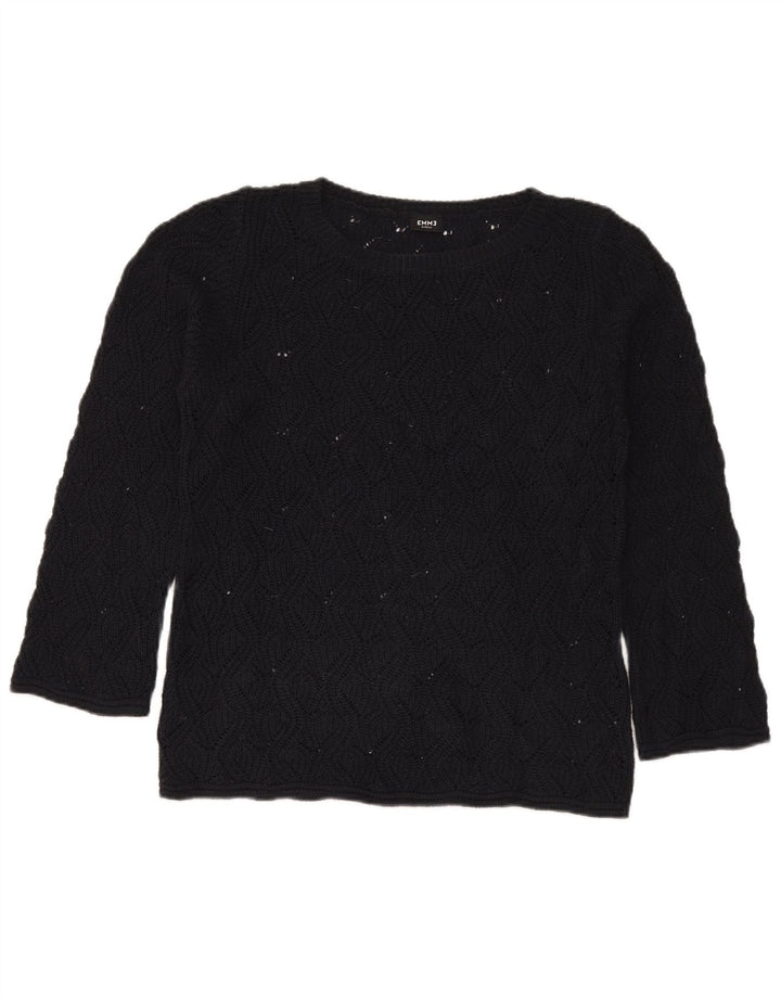Emme - Jersey con cuello barco para mujer, talla 40, talla M, color negro