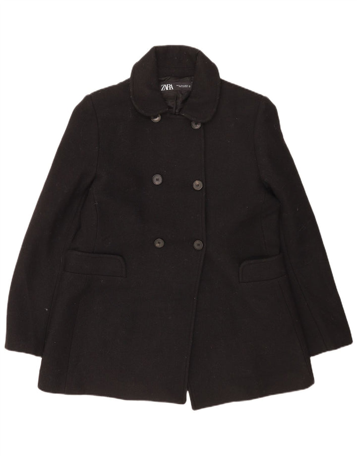Zara Mujer Chaquetón UK 40 XL Lana Negra