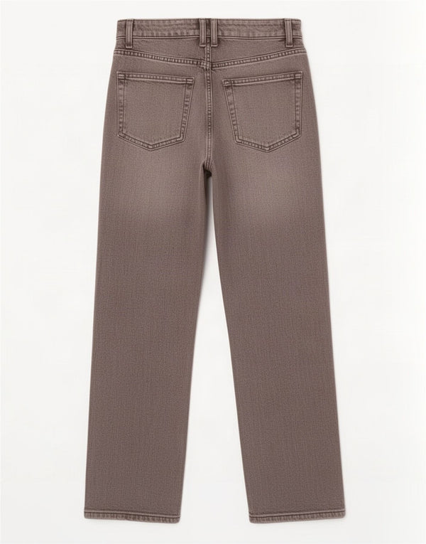 Zara Jeans rectos de cintura alta para mujer EU 38 Small W28 L29 Gris