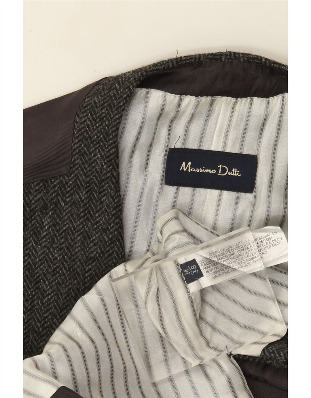 Chaleco Hombre Massimo Dutti EU 38 Lana Espiga Gris Medio
