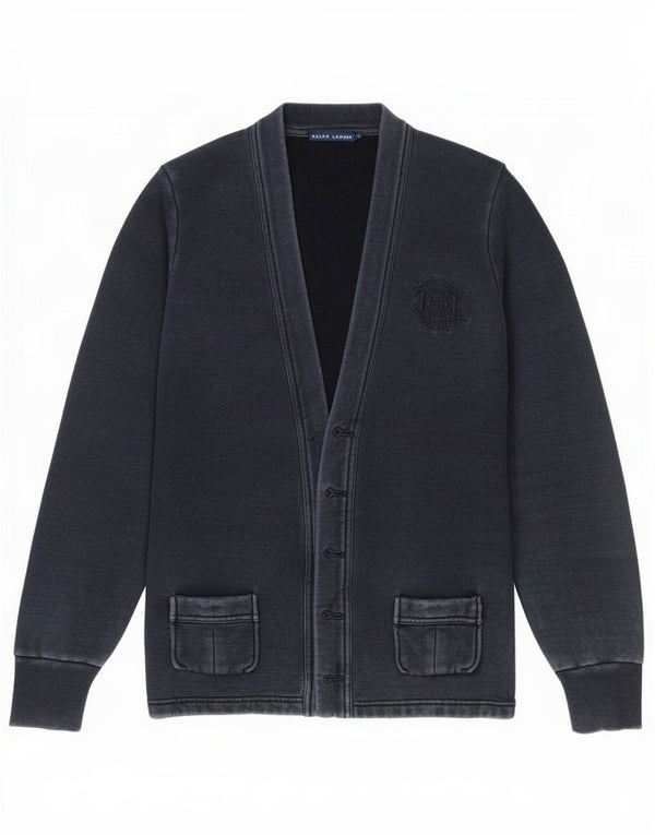 Ralph Lauren Suéter tipo cárdigan para mujer UK 44 Grande Algodón azul marino