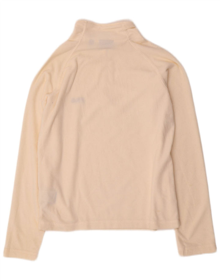 Fila Jersey de forro polar con cuello y cremallera para mujer UK 10 Small Off White Poliéster