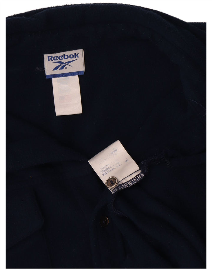 Reebok - Camisa polar para hombre, talla grande, poliéster azul marino