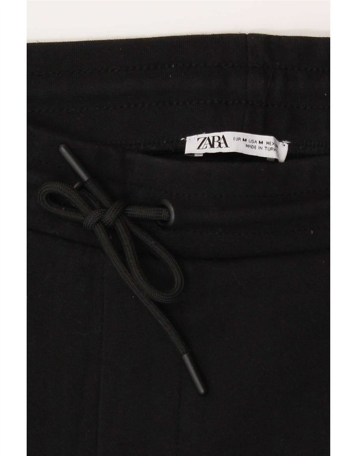 Zara Hombre Shorts Deportivos Medianos Algodón Negro