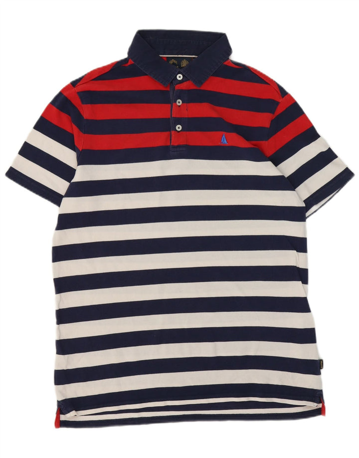 MUSTO Polo Hombre Algodón Rayas Azul Marino Mediano