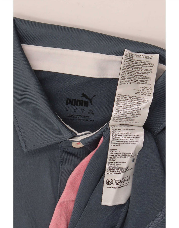 Polo Puma Hombre Poliéster Rayado Azul Marino Mediano