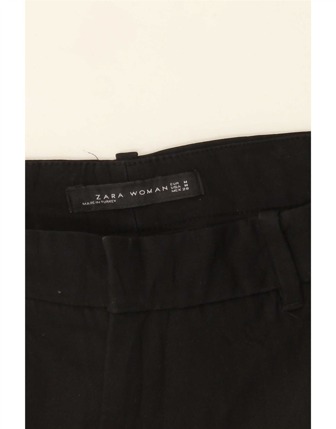Zara Mujer Pantalón Chino Recto Mediano W28 L27 Negro