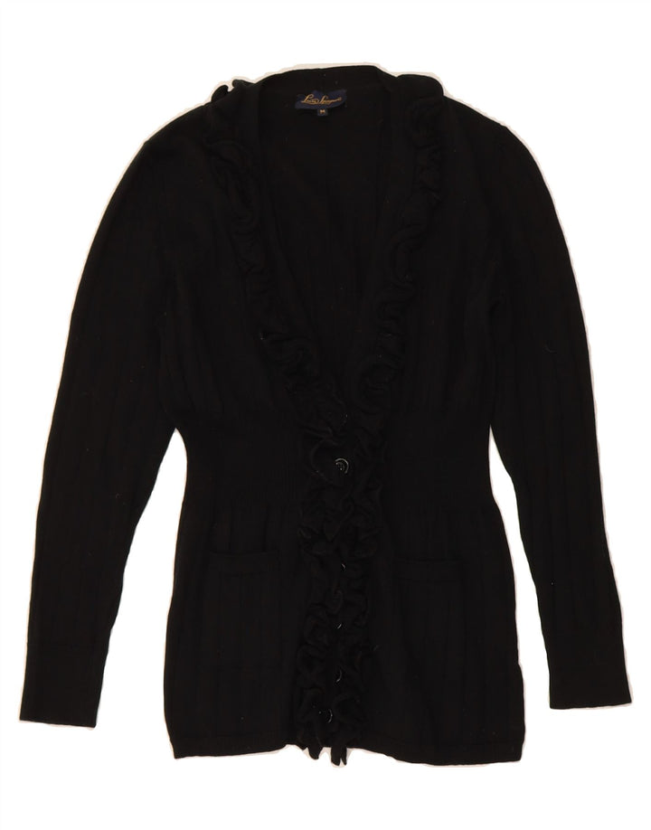 LUISA SPAGNOLI Womens Cardigan Sweater UK 12 Medium Black Wool Vintage Luisa Spagnoli and Second-Hand Luisa Spagnoli from Messina Hembry 
