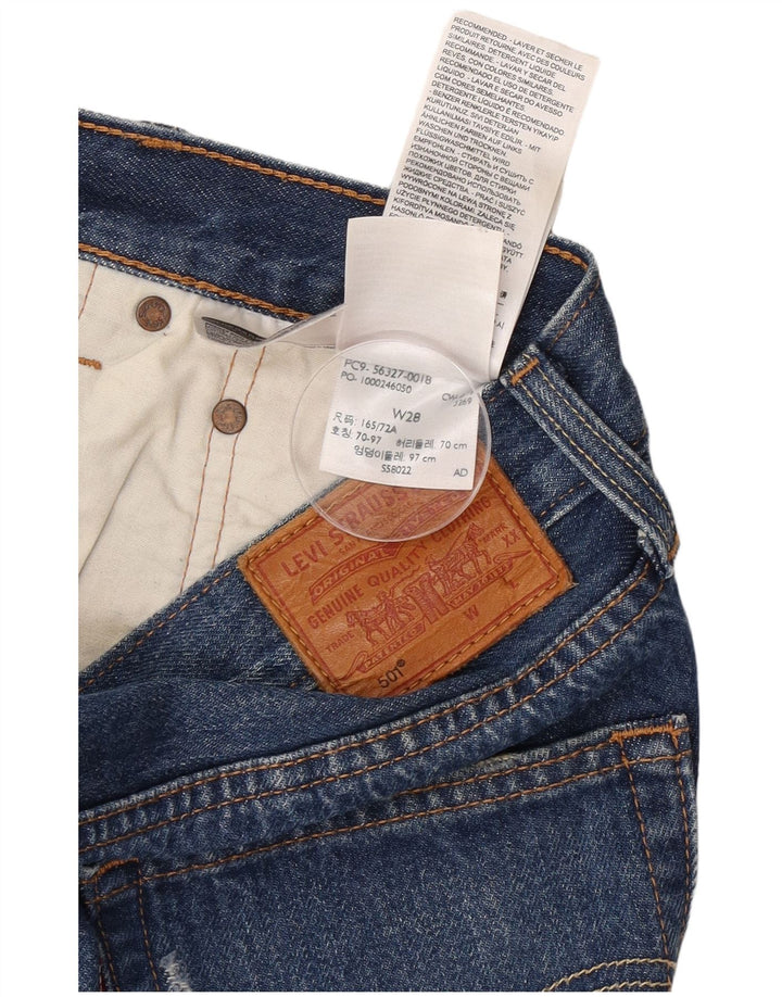 Levi's Mujer 501 Shorts De Mezclilla Desgastados W28 Algodón Azul Medio