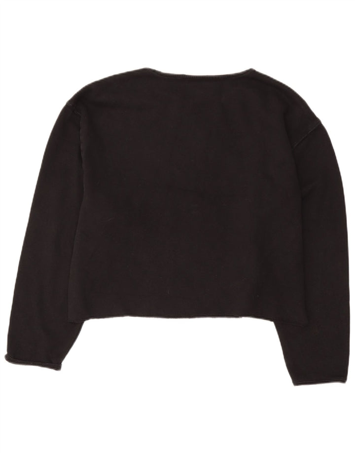 Fila Mujer Crop Graphic Sudadera Jumper UK 46 Grande Negro