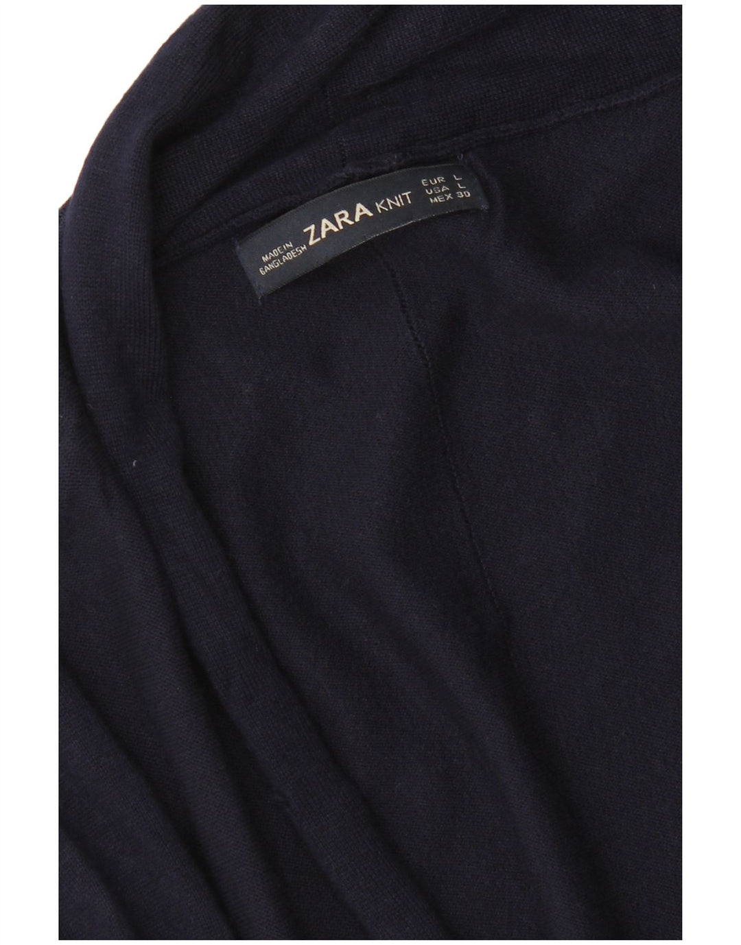Zara Mujer Cárdigan Abierto Suéter UK 44 Grande Azul Marino