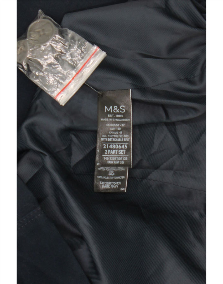 Marks & Spencer Gabardina para mujer Reino Unido 12 Algodón azul marino mediano