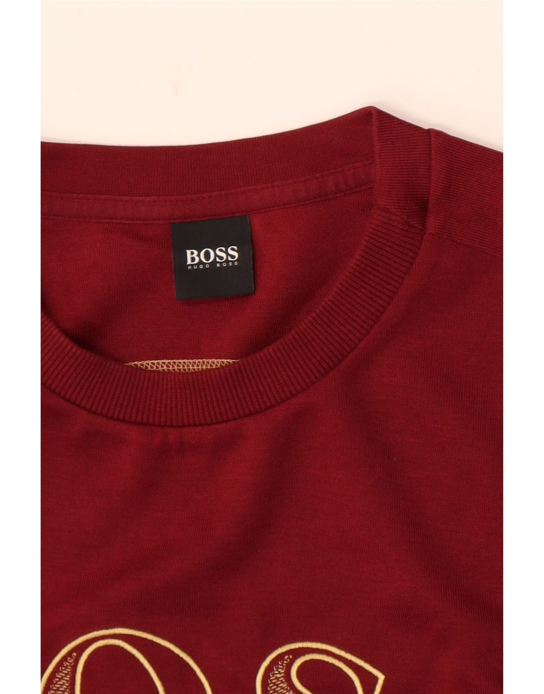 HUGO BOSS Hombre | Sudadera con gráfico tipo jersey en color burdeos mediano