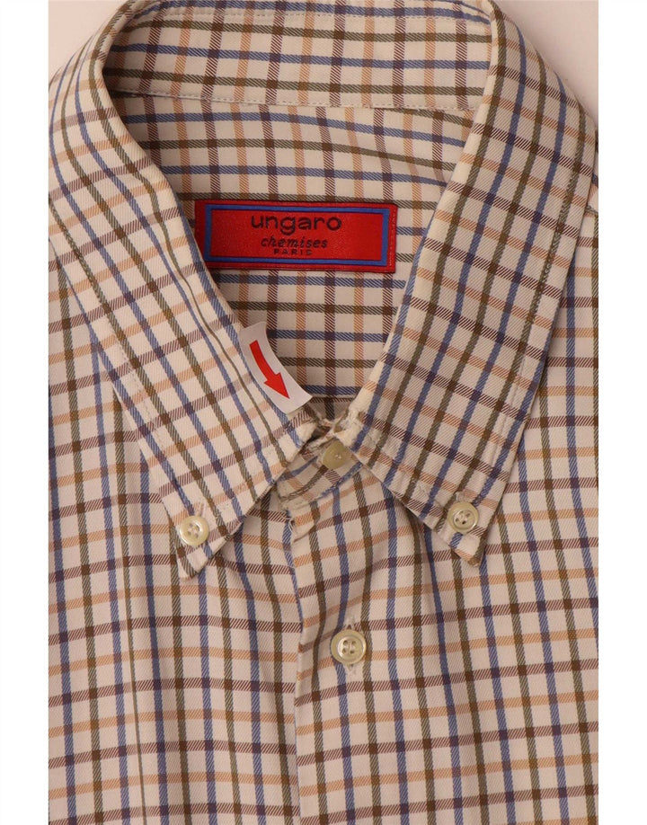 Ungaro Camisa Classic Fit XL Cuadros Beige Hombre
