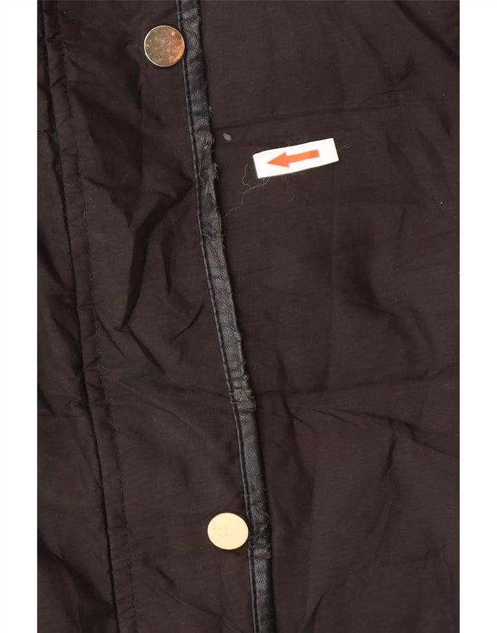 Zara Mujer Chaqueta Acolchada Con Capucha UK 46 Grande Poliéster Negro Invierno