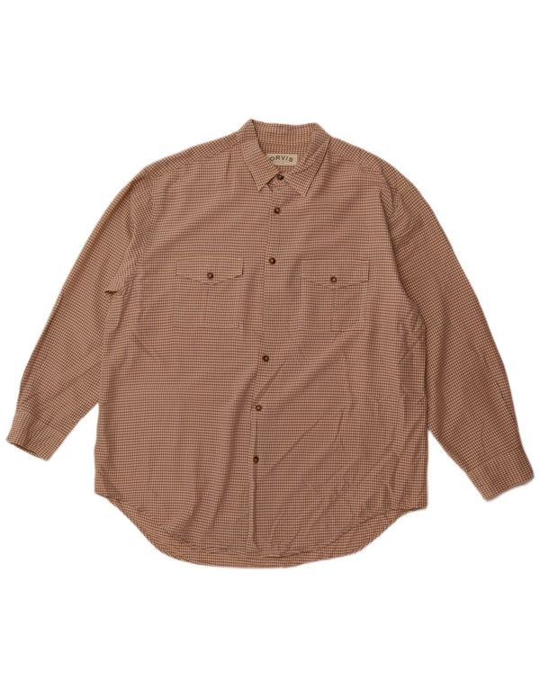 Camisa Orvis Hombre XL Cuadros Beige