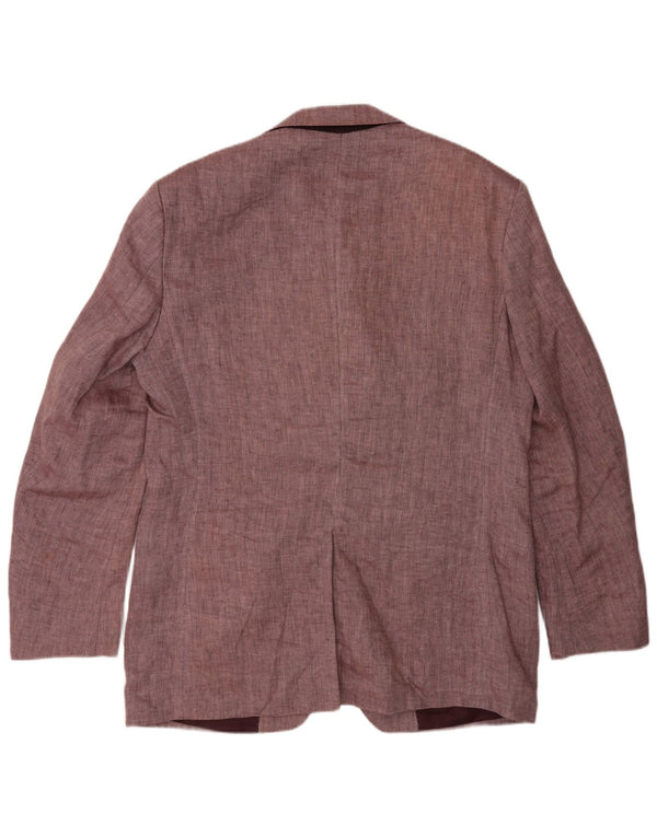 Marks & Spencer Chaqueta tipo blazer de 2 botones para hombre UK 40 Medium Pink Herringbone