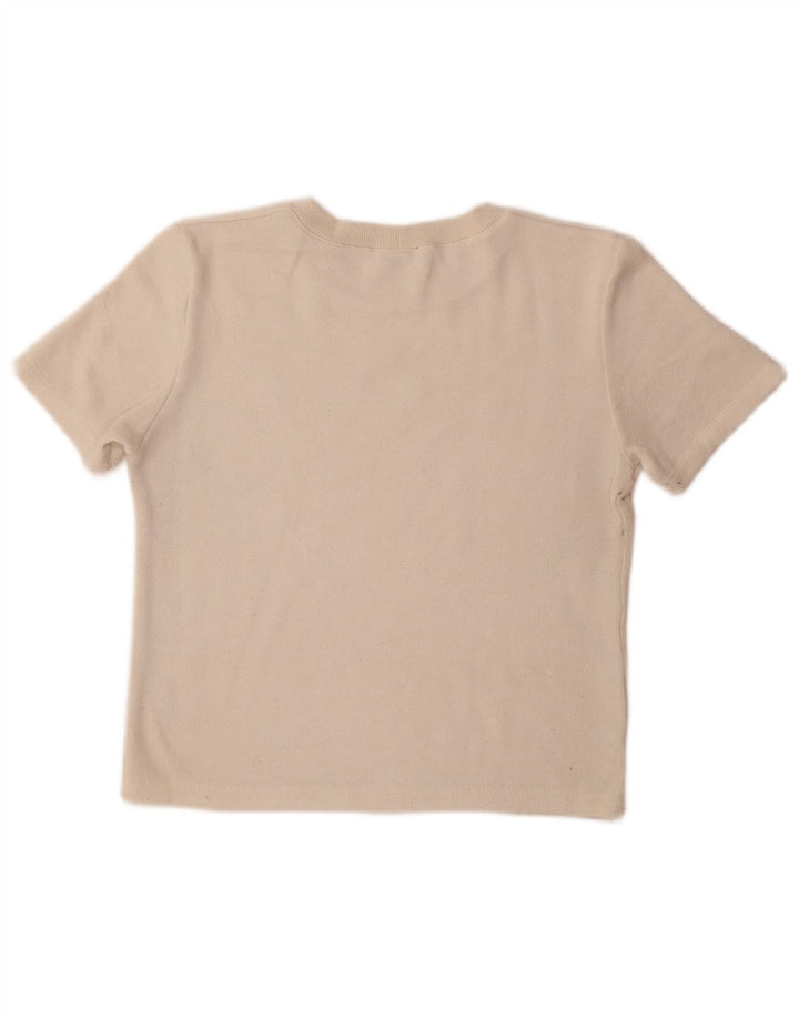 Zara Mujer Camiseta Top UK 12 Medium Beige