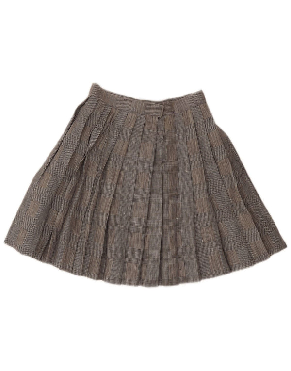 Vintage mujer cuchillo falda plisada W24 XS gris Houndstooth