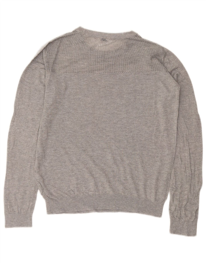 Jack Wills Jersey de cuello redondo para mujer UK 12 Algodón gris medio