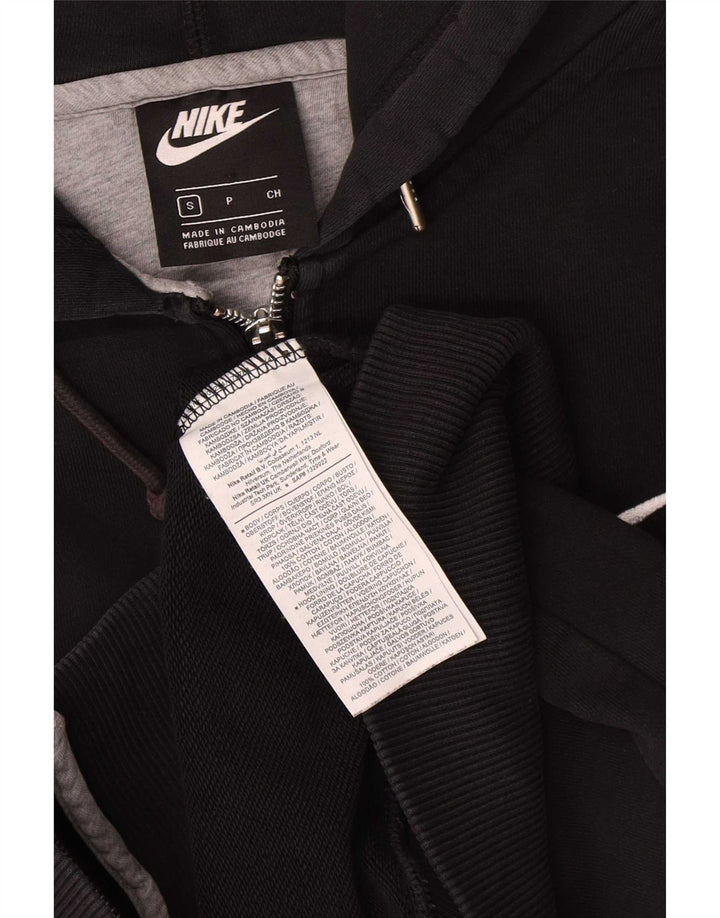 Nike - Sudadera con capucha y cremallera para hombre, talla pequeña, algodón negro