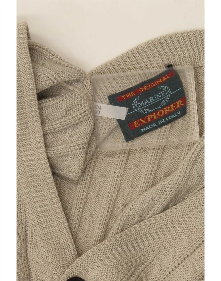 Explorer - Cárdigan para hombre IT 52 grande de lana beige