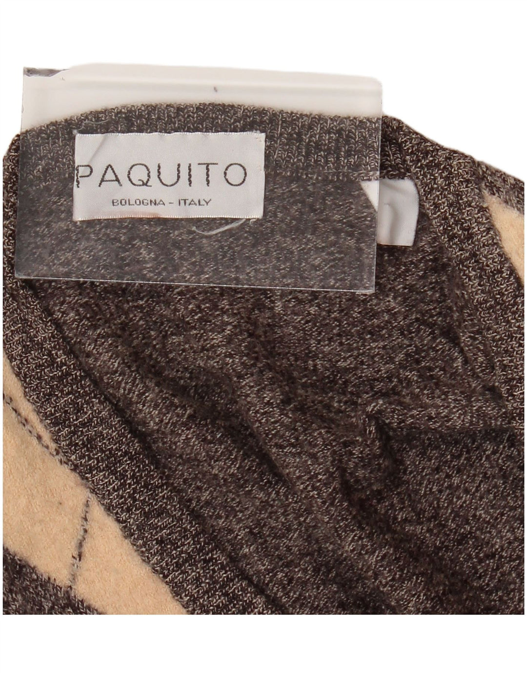 PAQUITO Jersey con cuello en V para mujer UK 44 Gris medio Argyle/Diamante