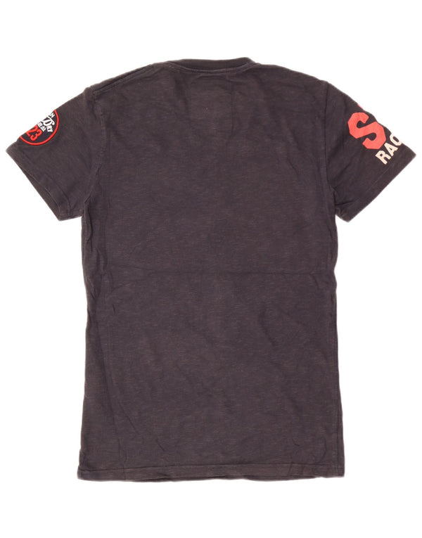 Superdry Camiseta gráfica para hombre Top XS Algodón moteado azul marino