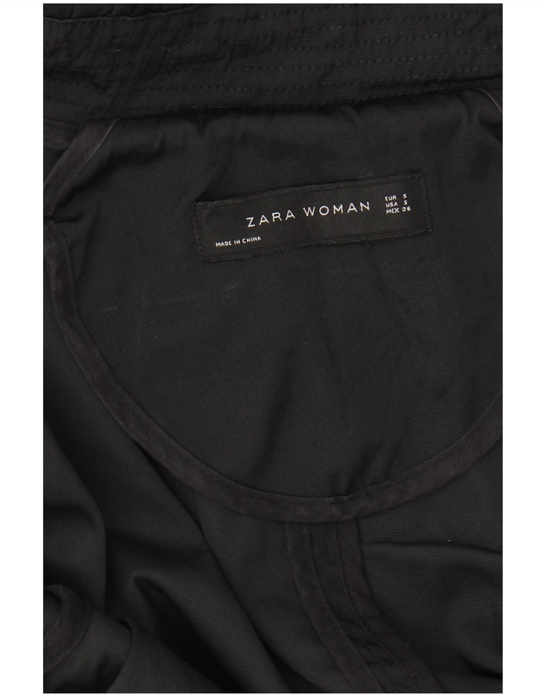 ZARA Mujer Parka Extragrande Con Capucha UK 40 Small Negro