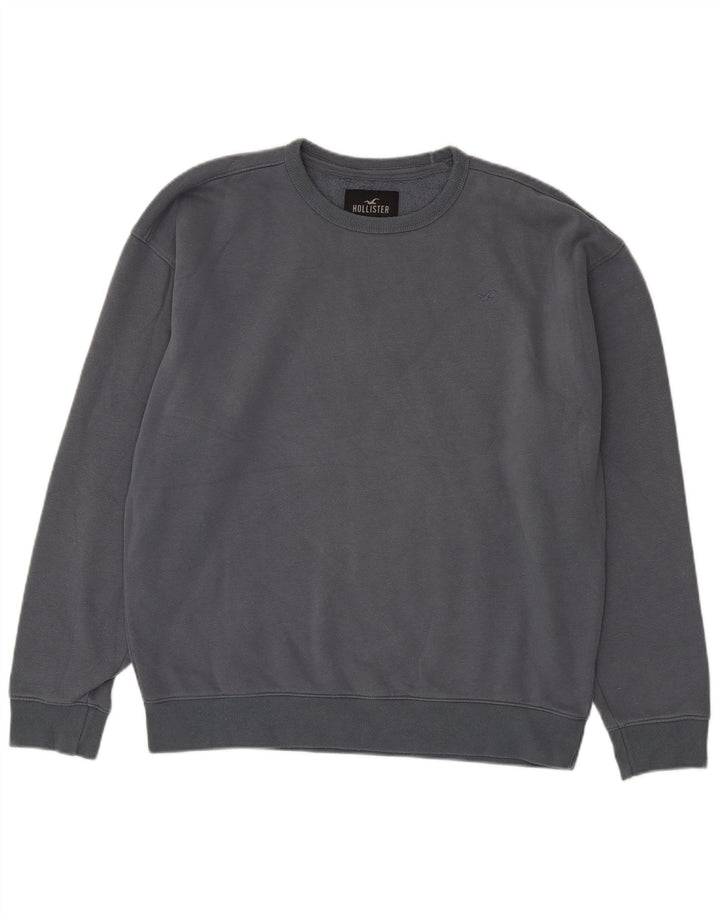 Hollister Hombre Sudadera Jumper XL Gris