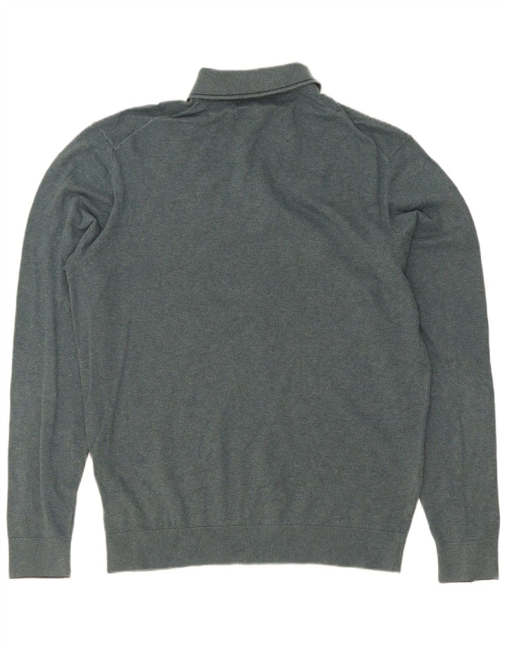 Marks & Spencer Jersey tipo polo para hombre de algodón verde medio