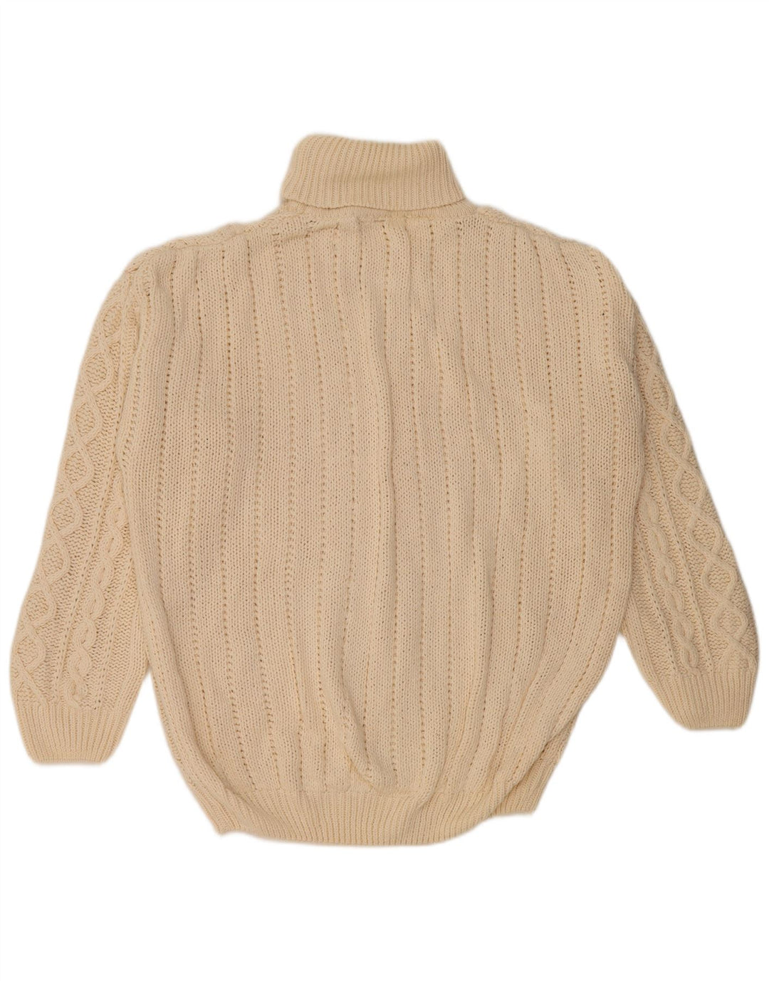 FRITZI Jersey extragrande con cuello vuelto para mujer, talla 40/40, talla grande, color beige