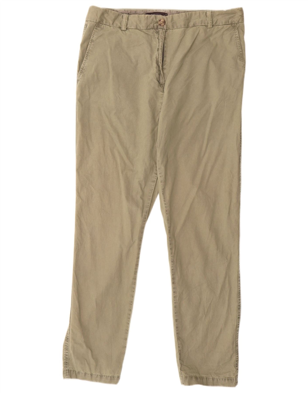 MARKS & SPENCER Pantalones chinos ajustados para mujer UK 12 Medium W30 L28 Caqui