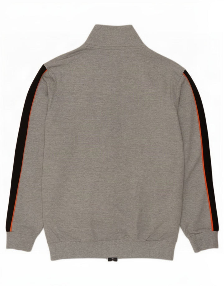 Kappa Hombre Chándal Top Chaqueta Grande Gris Colorblock Poliéster