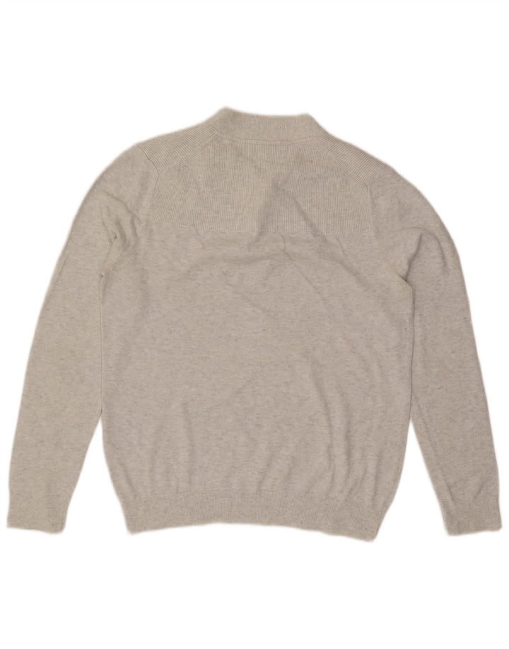 Jersey Con Cuello En V Reiss Hombre Gris Medio Moteado