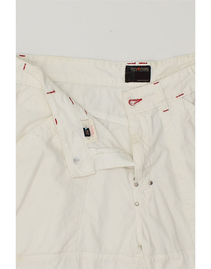 ENERGIE Mens Chino Shorts W32 Medium White Cotton Vintage Energie and Second-Hand Energie from Messina Hembry 