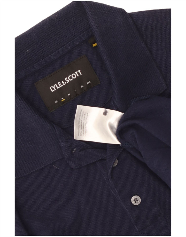 Lyle & Scott Polo para hombre pequeño de algodón azul marino