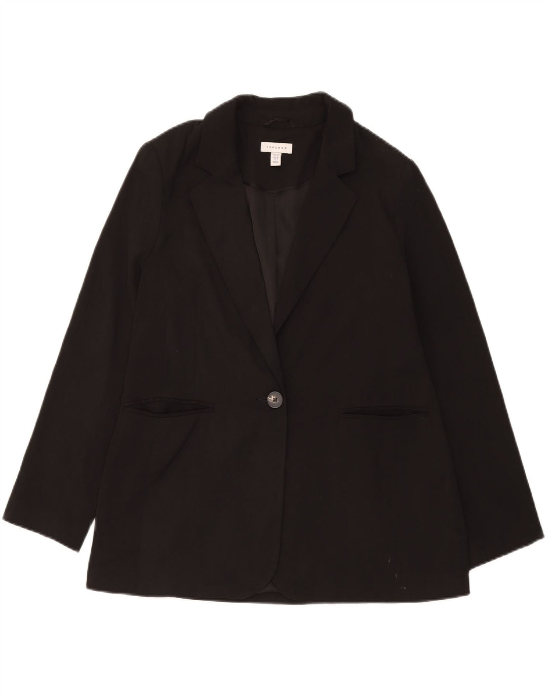 Topshop Chaqueta tipo blazer con 1 botón para mujer UK 44 Mediana Poliéster negro