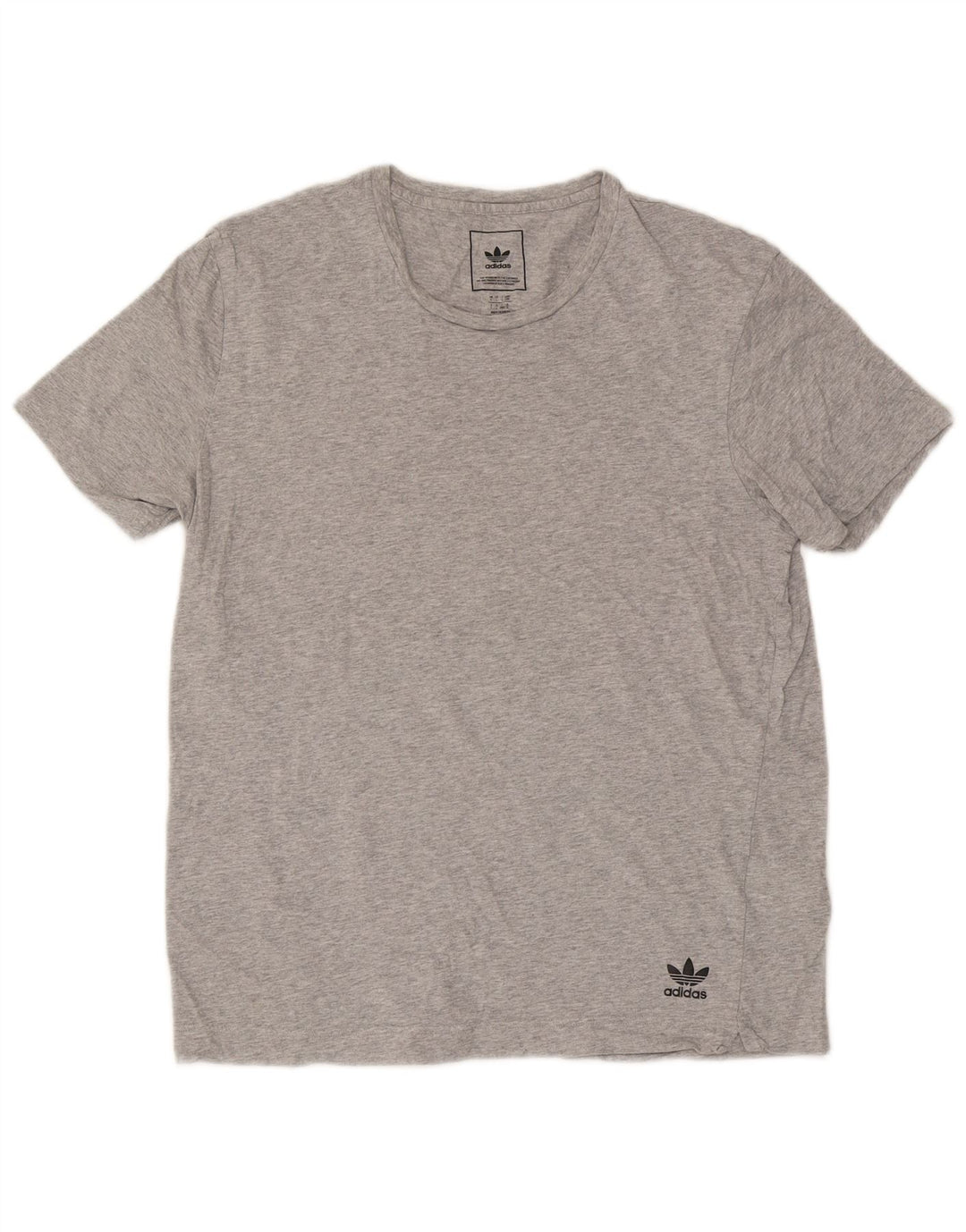 Adidas - Camiseta para hombre, talla grande, algodón moteado gris