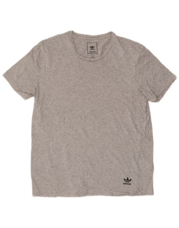 Adidas - Camiseta para hombre, talla grande, algodón moteado gris