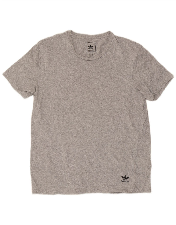 Adidas - Camiseta para hombre, talla grande, algodón moteado gris