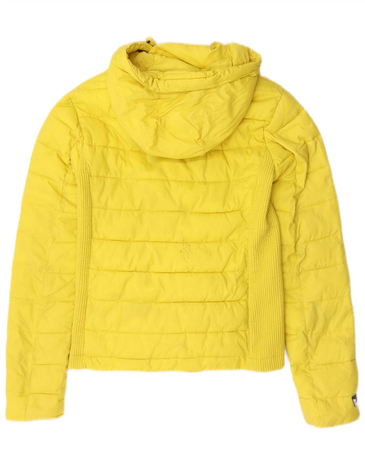Superdry Chaqueta Acolchada Con Capucha Para Mujer UK 40 Small Poliéster Amarillo