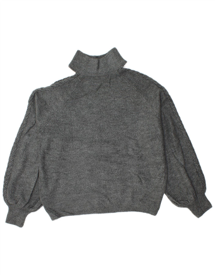 Suéter tipo jersey con cuello alto para mujer de Lipsy UK 46 Poliéster gris grande