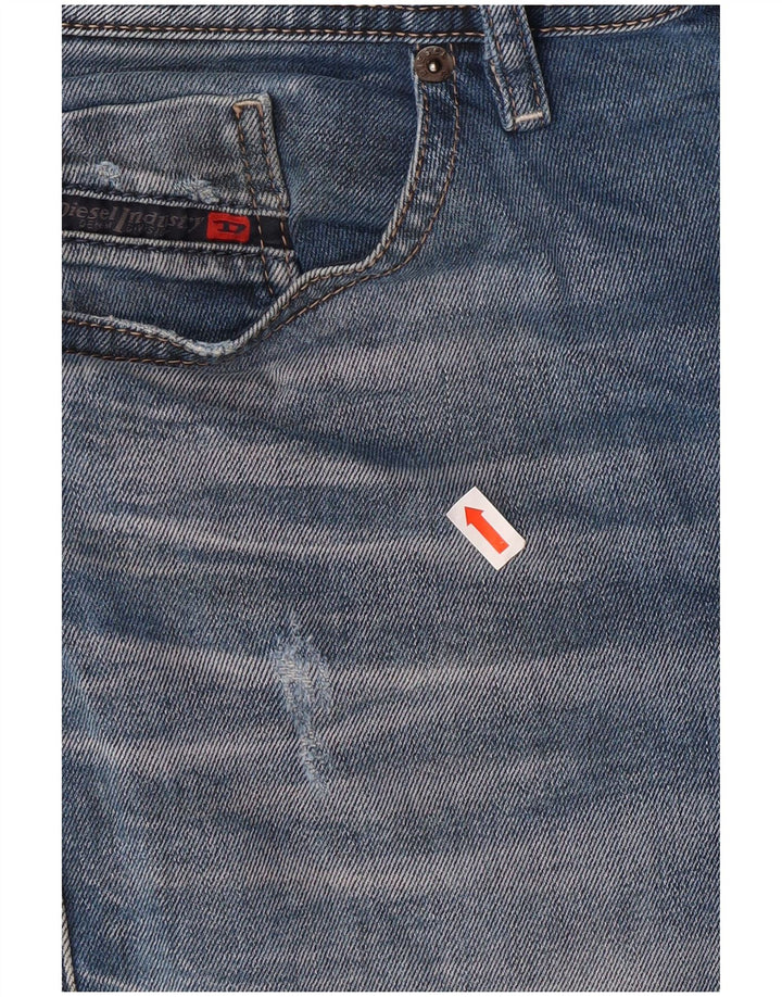 Diesel Hombre Thommer Vaqueros Ajustados Desgastados W31 L32 Algodón Azul