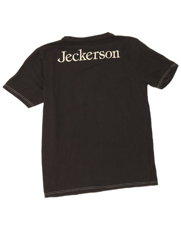 Jeckerson - Camiseta gráfica para hombre, talla mediana, algodón negro