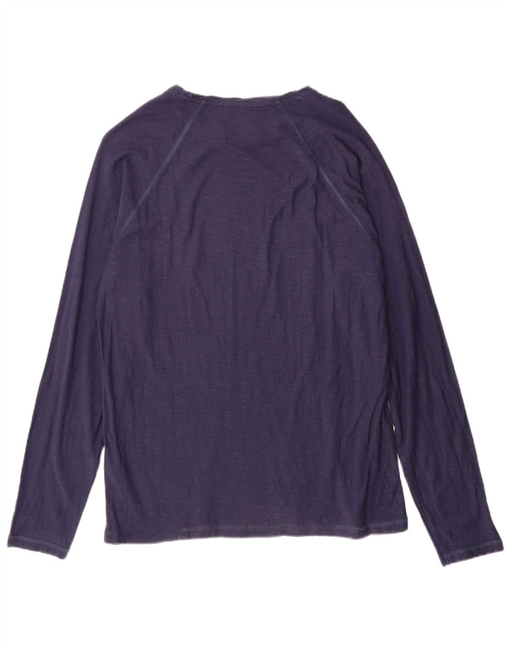 JACK & JONES Hombre Graphic Top Manga Larga Algodón Azul Marino Medio