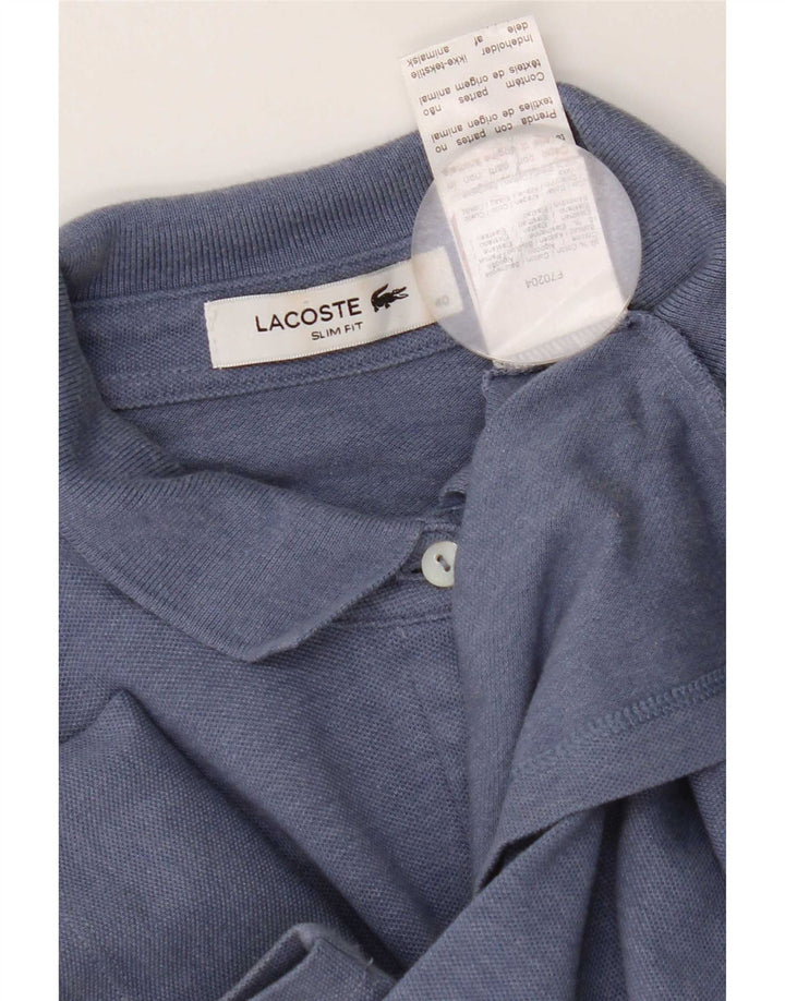 Polo Lacoste Mujer Slim Fit Talla 40 Algodón Azul Medio